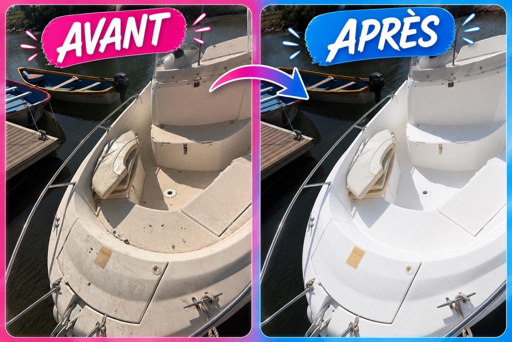 NETTOYAGE D'UN BATEAU OPEN DANS L'HÉRAULT